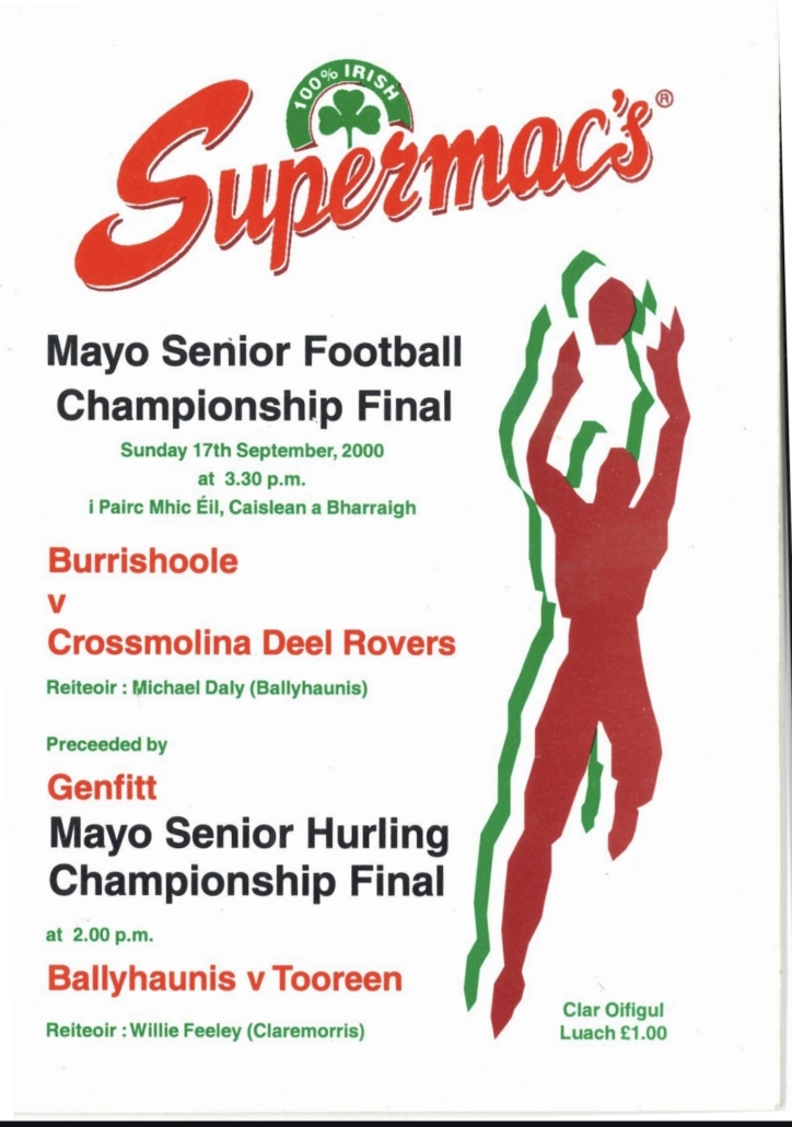 Crossmolina Deelrovers Senior Jubilee team of 2000