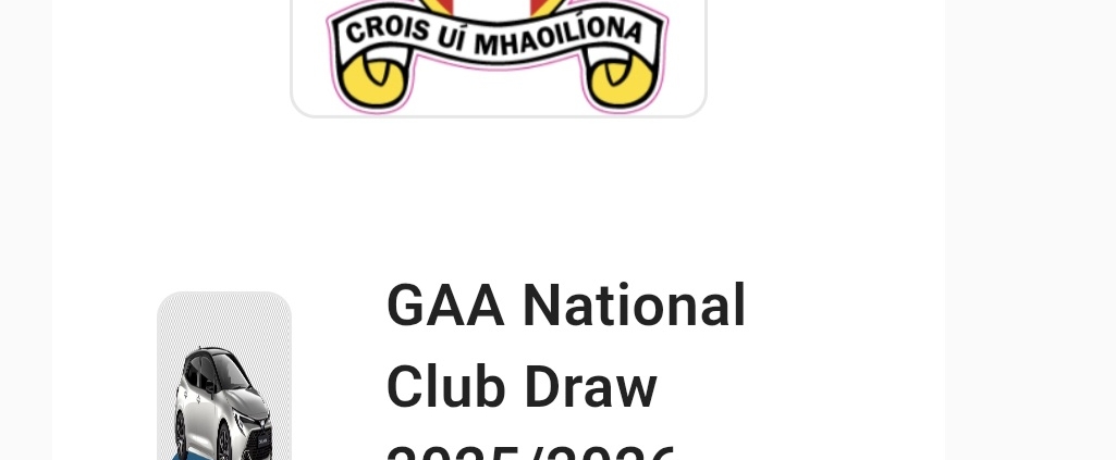 2026 GAA National Club Draw (NCD)