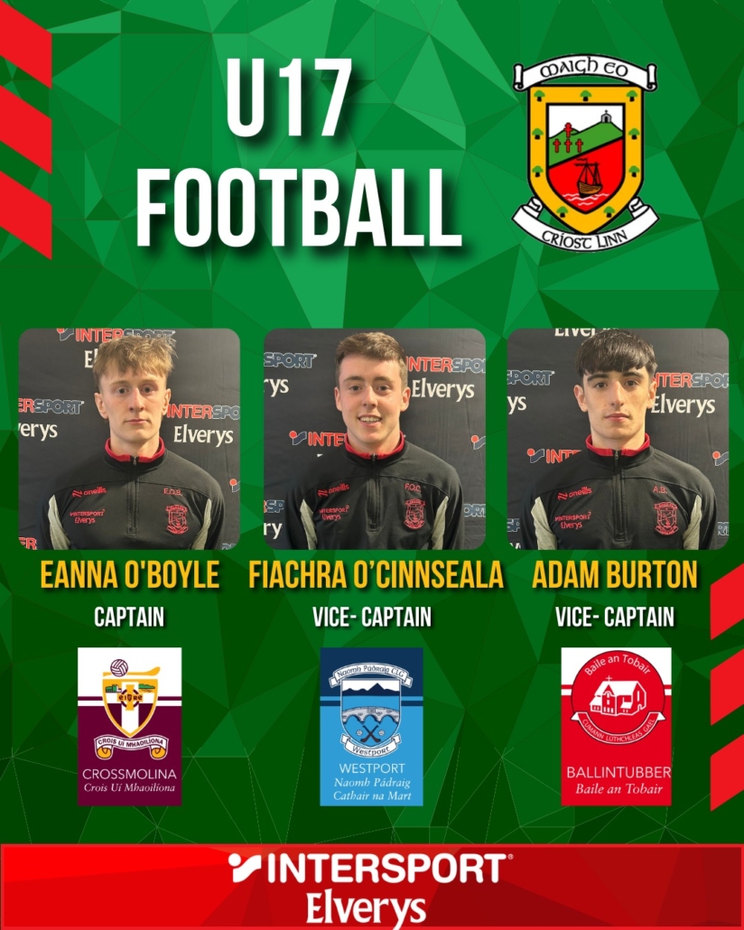 Congratulations to Eanna O'Boyle U17 Mayo Captain