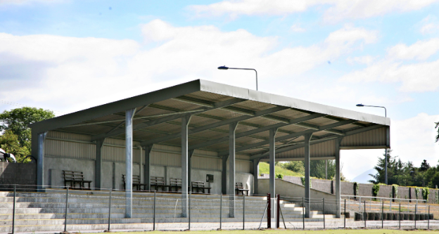 The Press box and old stand were replaced by new stand and terracing in 2012.