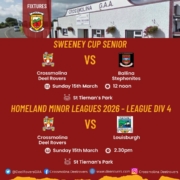 Sweeney Cup Senior Sun 15th March 12pm