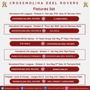 Weekly Fixtures List